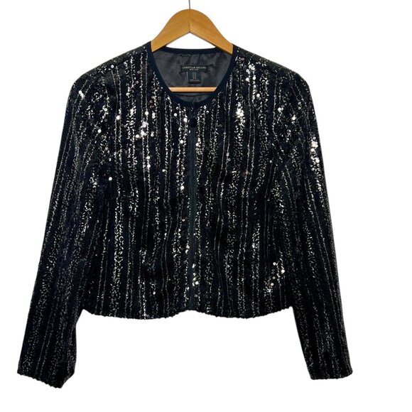 Christian Siriano Jackets & Blazers - Christian Siriano Sequins Occasion Event NYE Bling Zip Jacket Party Medium